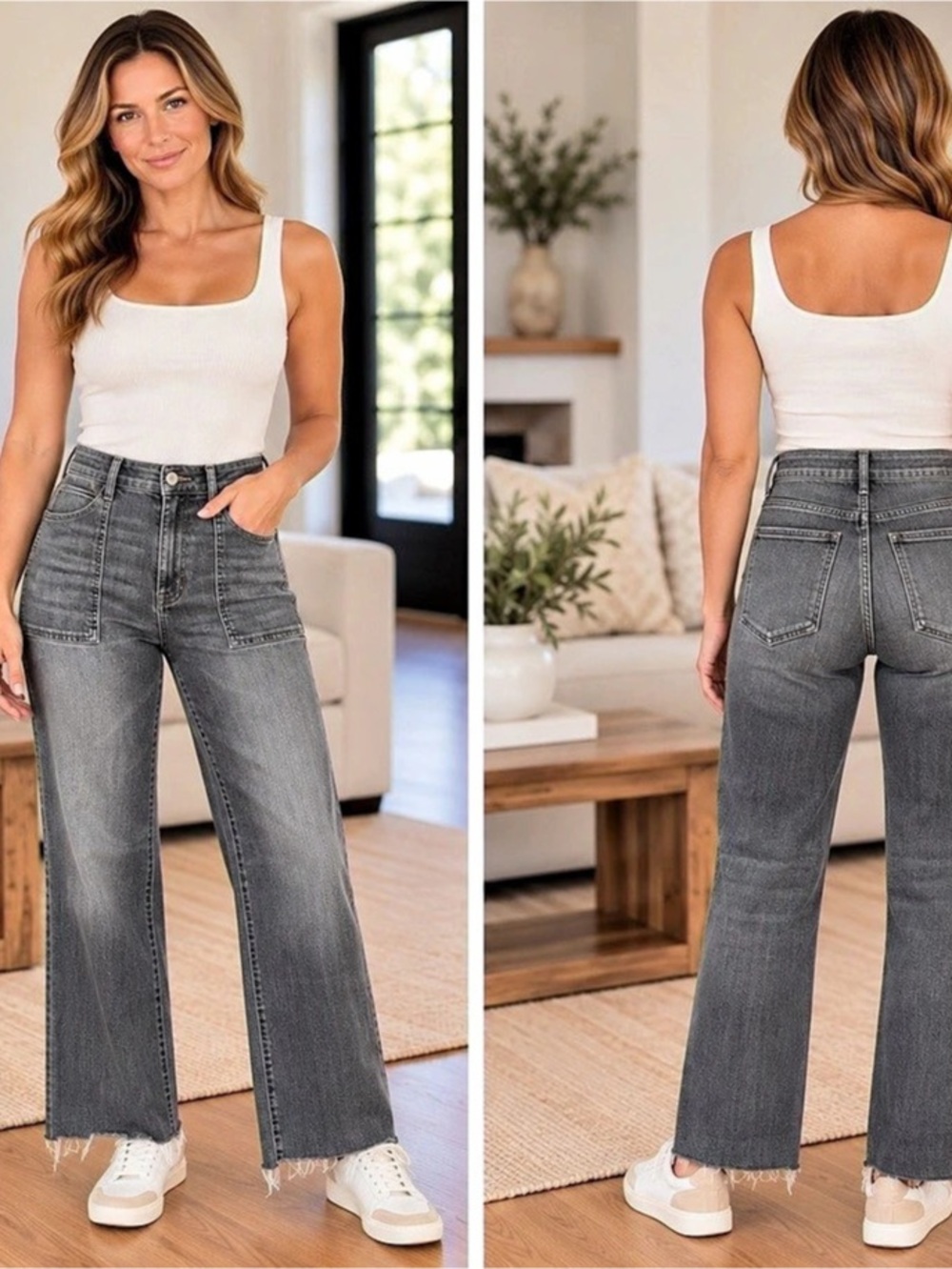 KUT From The Kloth Meg High Rise Wide Leg Gray Jeans Size 4